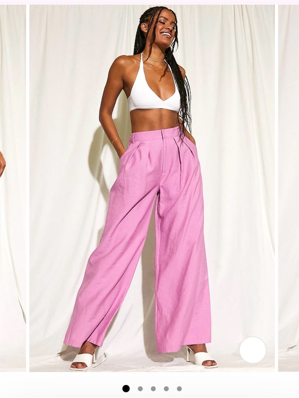 Nwt Revolve sndys High-Waist Wide-Leg Pants in Pink